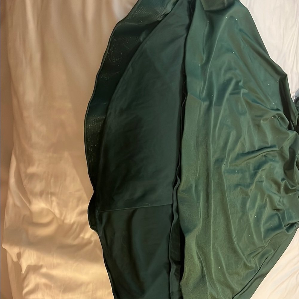 Green Embellished Spaghetti Strap Prom Gown - Picture 13 of 14